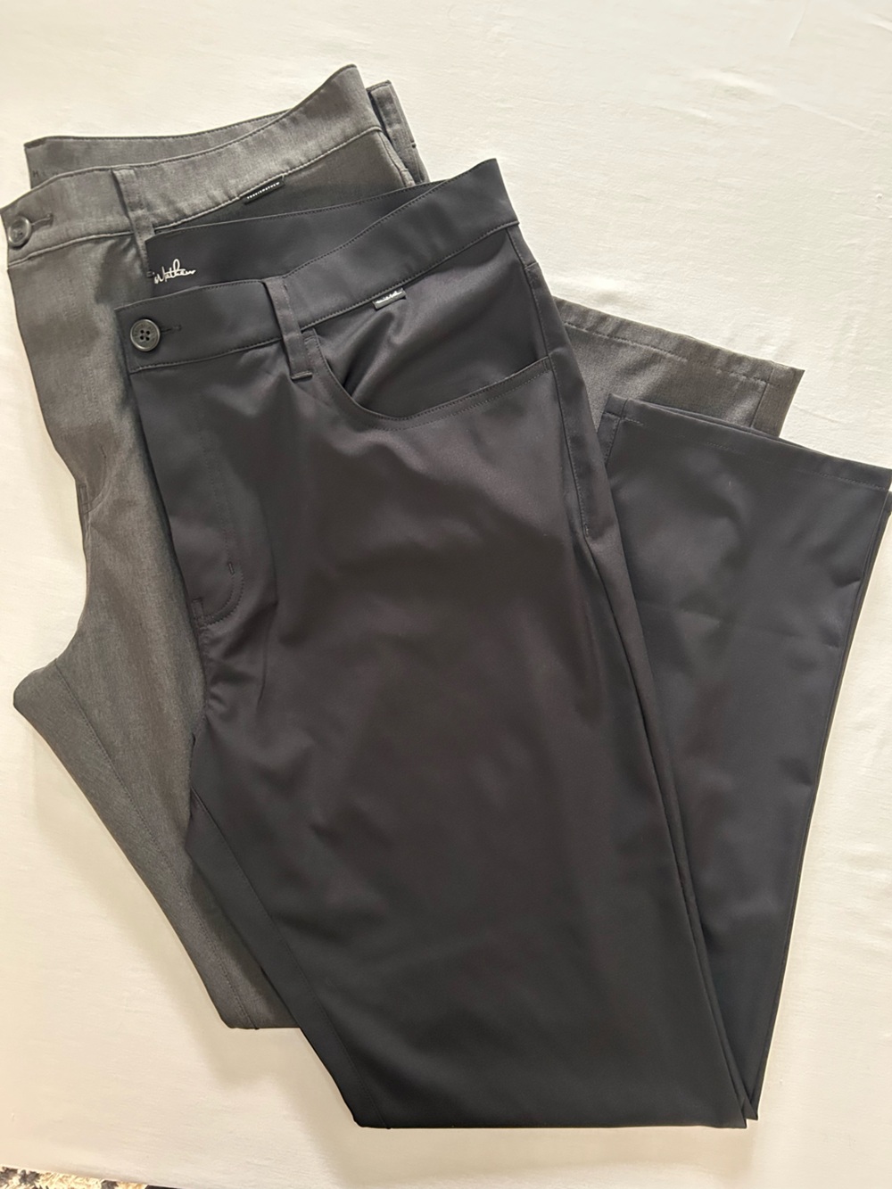 TravisMathew Mens Pants Bundle 2 Pair Golf Performance 38x32 Gray Black